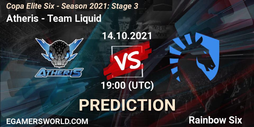 Atheris vs Team Liquid: Match Prediction. 14.10.2021 at 19:00, Rainbow Six, Copa Elite Six - Season 2021: Stage 3