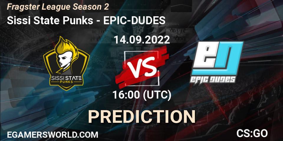 Sissi State Punks vs EPIC-DUDES: Match Prediction. 14.09.22, CS2 (CS:GO), Fragster League Season 2