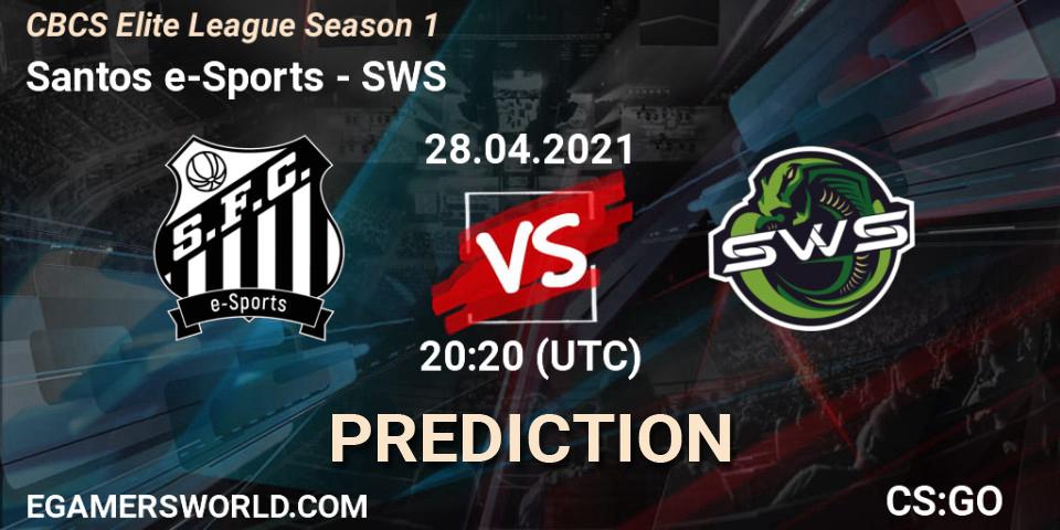Santos e-Sports vs SWS: Match Prediction. 28.04.2021 at 20:20, Counter-Strike (CS2), CBCS Elite League Season 1