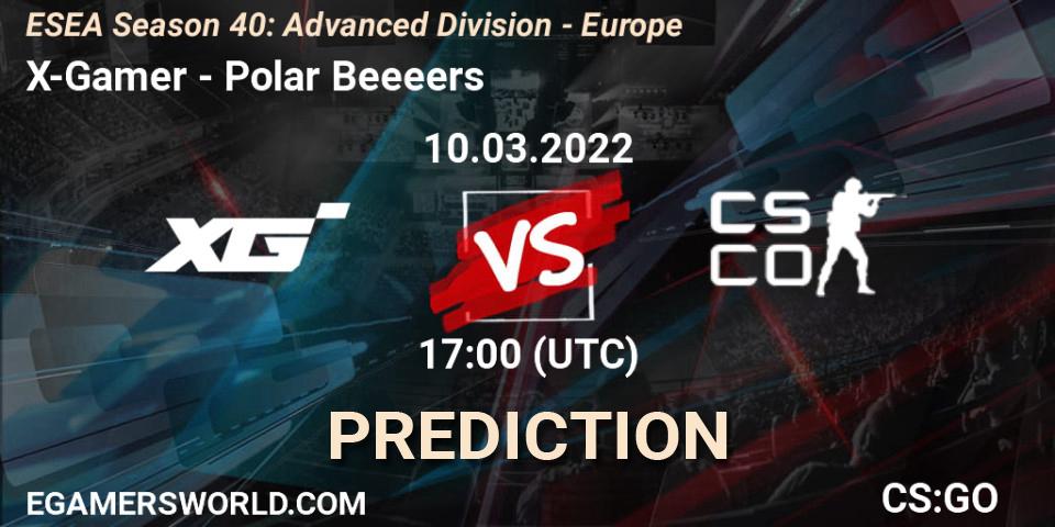 X-Gamer vs Polar Beeeers: Match Prediction. 10.03.2022 at 17:00, Counter-Strike (CS2), ESEA Season 40: Advanced Division - Europe