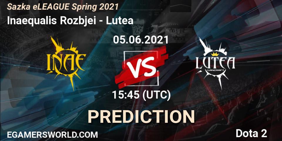 Inaequalis Rozbíječi vs Lutea: Match Prediction. 05.06.2021 at 15:29, Dota 2, Sazka eLEAGUE Spring 2021