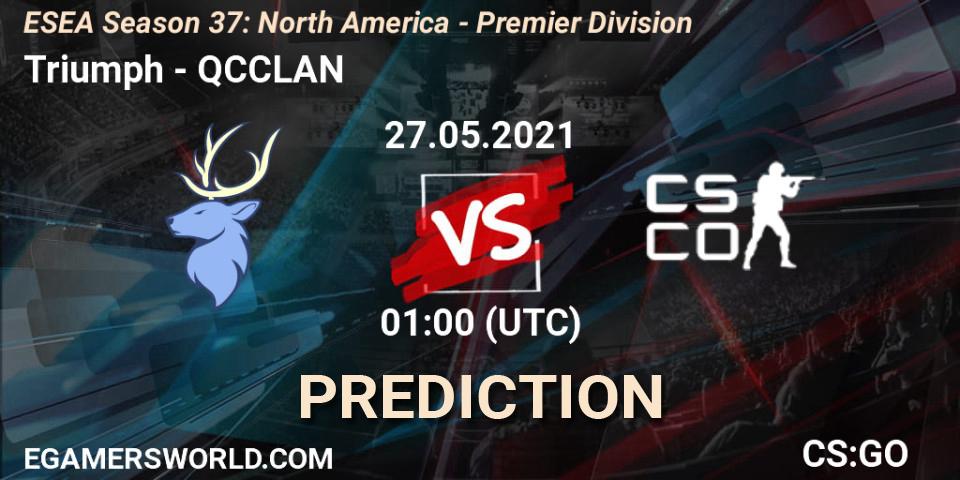 Triumph vs QCCLAN: Match Prediction. 27.05.21, CS2 (CS:GO), ESEA Season 37: North America - Premier Division
