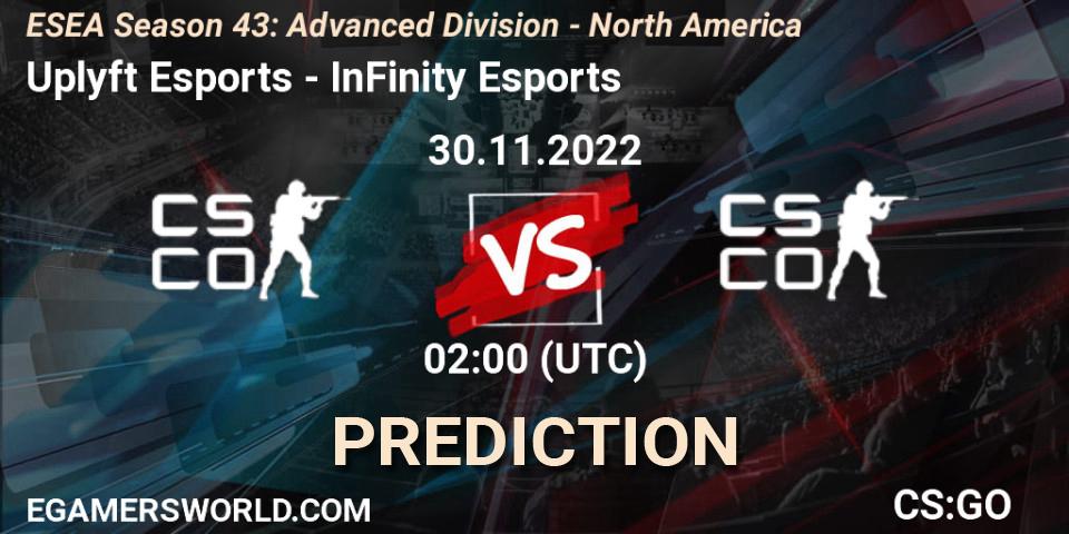 Uplyft Esports vs Infinity: Match Prediction. 30.11.22, CS2 (CS:GO), ESEA Season 43: Advanced Division - North America