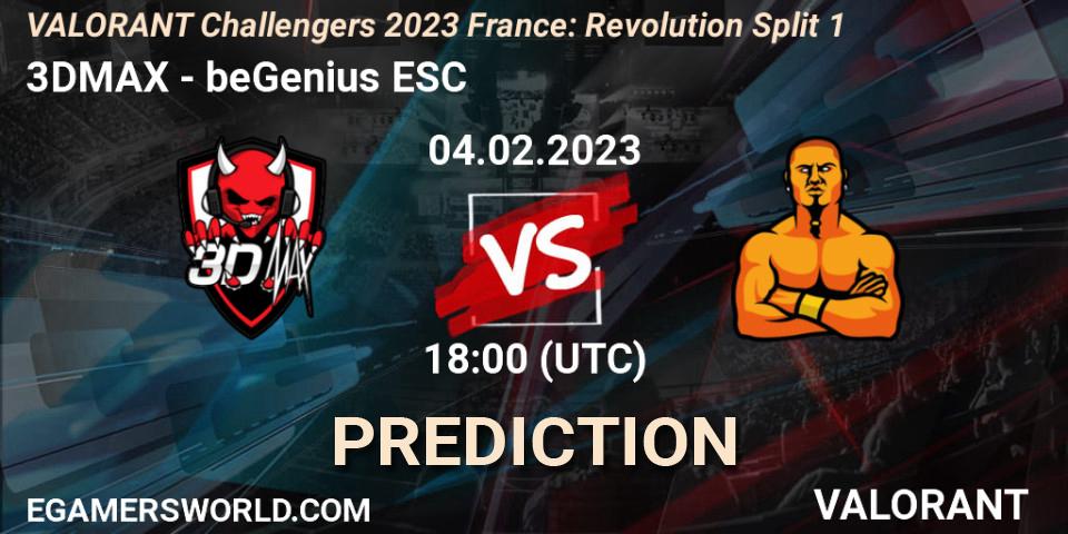 3DMAX vs beGenius ESC: Match Prediction. 04.02.23, VALORANT, VALORANT Challengers 2023 France: Revolution Split 1