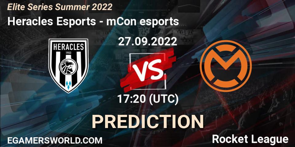 Heracles Esports vs mCon esports: Match Prediction. 27.09.2022 at 17:20, Rocket League, Elite Series Summer 2022