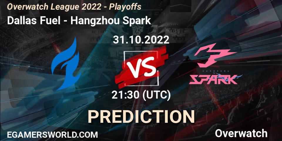 Dallas Fuel vs Hangzhou Spark: Match Prediction. 31.10.2022 at 21:30, Overwatch, Overwatch League 2022 - Playoffs