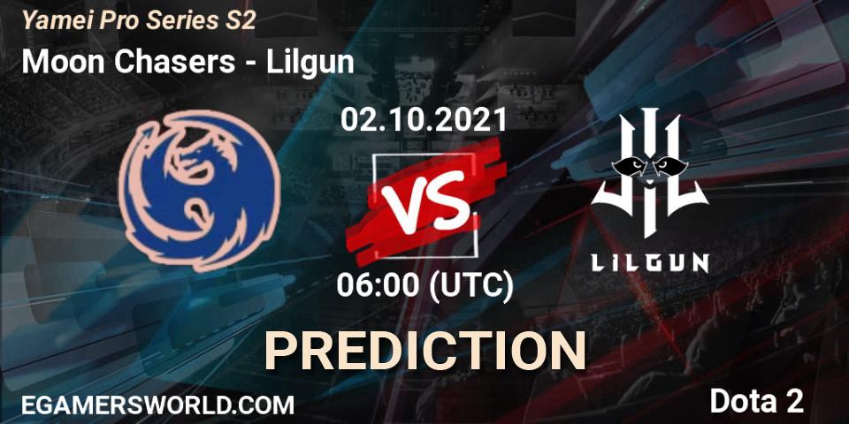 Moon Chasers vs Lilgun: Match Prediction. 02.10.2021 at 06:12, Dota 2, Yamei Pro Series S2