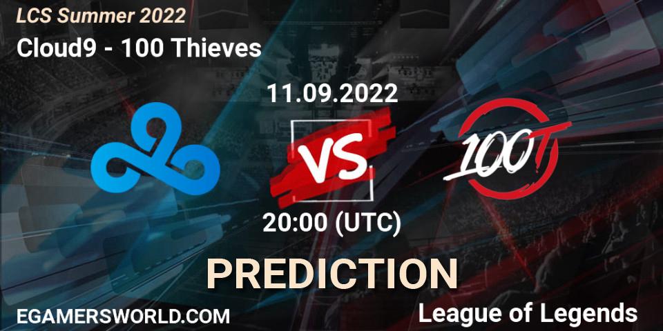 Cloud9 vs 100 Thieves: Match Prediction. 11.09.22, LoL, LCS Summer 2022