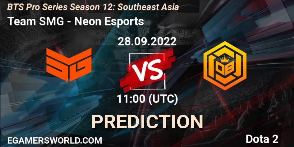 Team SMG vs Neon Esports: Match Prediction. 28.09.22, Dota 2, BTS Pro Series Season 12: Southeast Asia