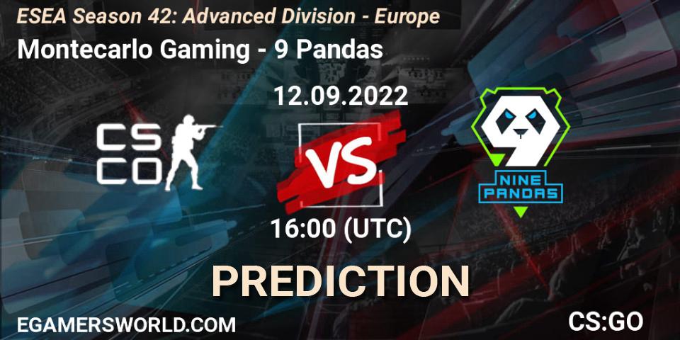 Montecarlo Gaming vs 9 Pandas: Match Prediction. 12.09.2022 at 16:00, Counter-Strike (CS2), ESEA Season 42: Advanced Division - Europe