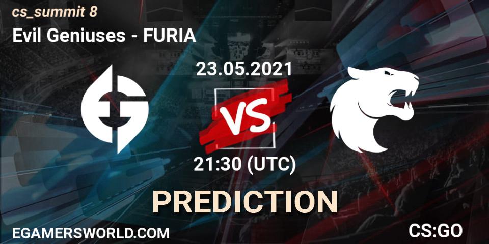 Evil Geniuses vs FURIA: Match Prediction. 23.05.2021 at 21:30, Counter-Strike (CS2), cs_summit 8
