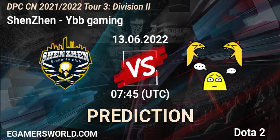 ShenZhen vs Ybb gaming: Match Prediction. 13.06.2022 at 07:46, Dota 2, DPC CN 2021/2022 Tour 3: Division II