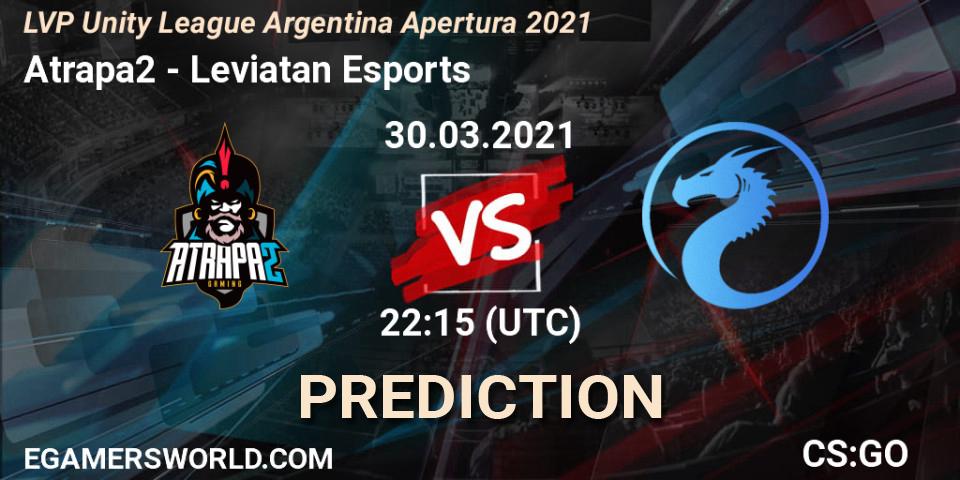 Atrapa2 vs Leviatan Esports: Match Prediction. 30.03.21, CS2 (CS:GO), LVP Unity League Argentina Apertura 2021