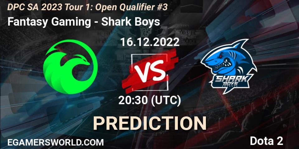 Fantasy Gaming vs Shark Boys: Match Prediction. 16.12.22, Dota 2, DPC SA 2023 Tour 1: Open Qualifier #3