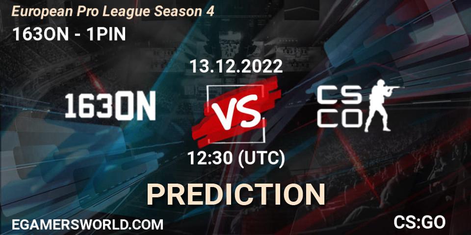 163ON vs 1PIN: Match Prediction. 13.12.2022 at 12:30, Counter-Strike (CS2), European Pro League Season 4
