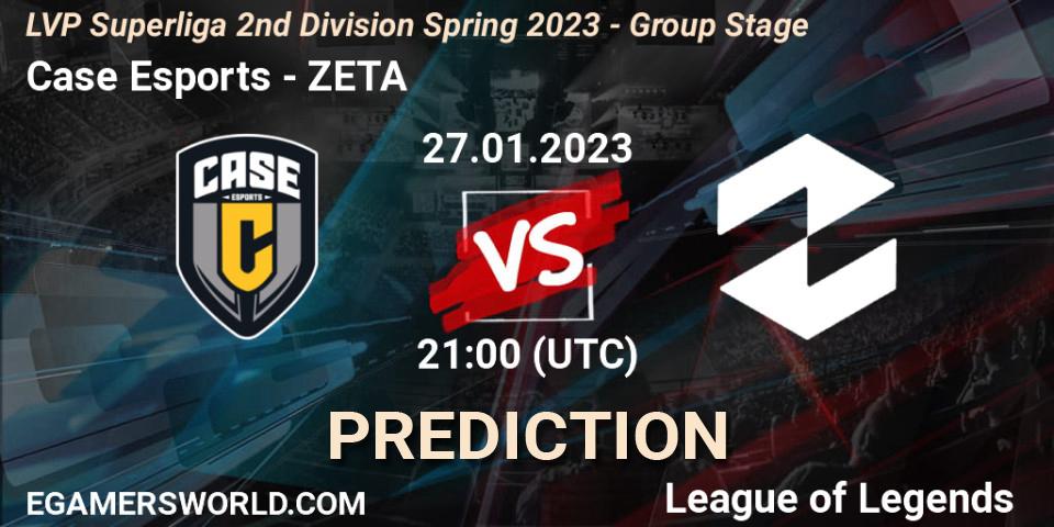 Case Esports vs ZETA: Match Prediction. 27.01.2023 at 21:00, LoL, LVP Superliga 2nd Division Spring 2023 - Group Stage