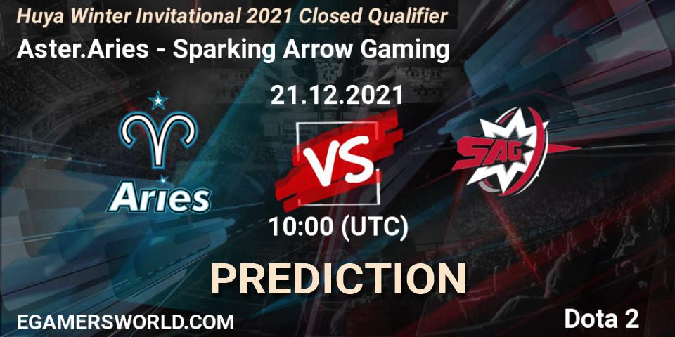 Aster.Aries vs Sparking Arrow Gaming: Match Prediction. 21.12.2021 at 09:51, Dota 2, Huya Winter Invitational 2021 Closed Qualifier