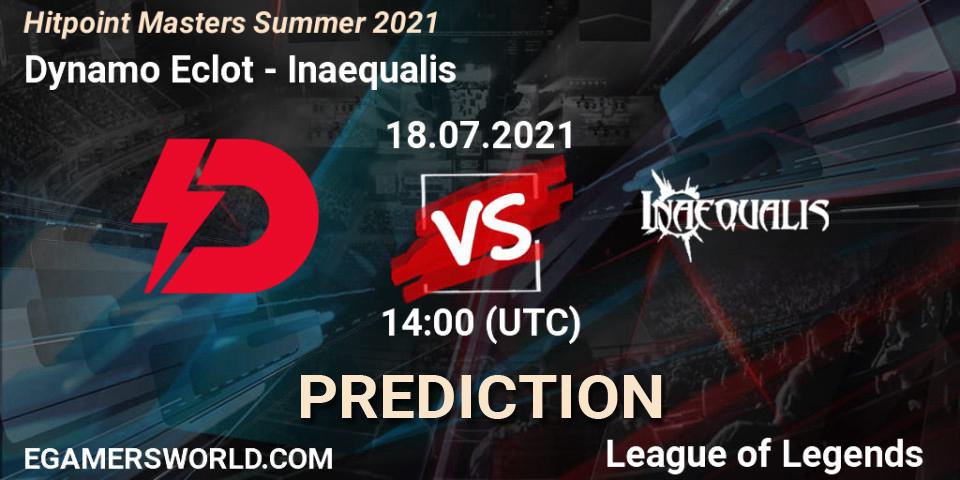 Dynamo Eclot vs Inaequalis: Match Prediction. 18.07.2021 at 14:00, LoL, Hitpoint Masters Summer 2021