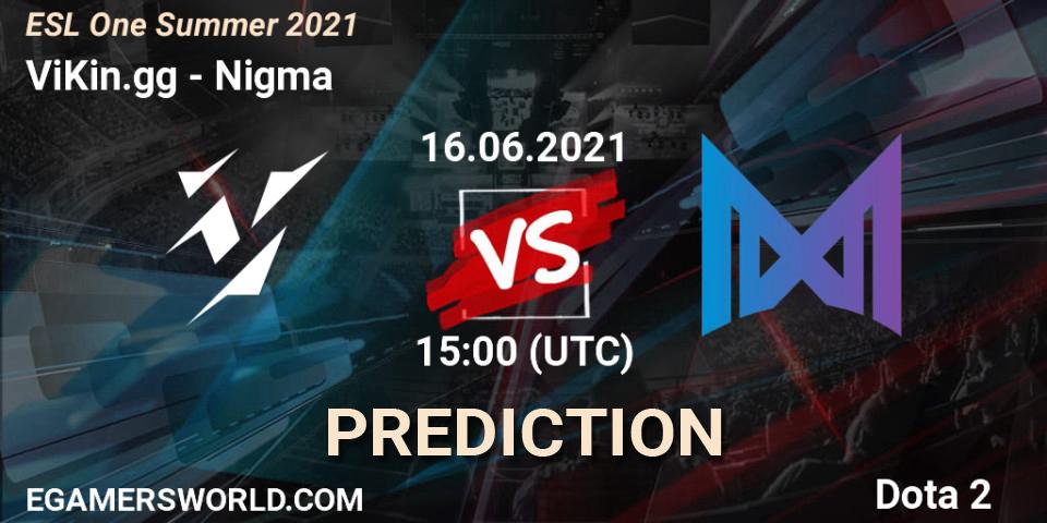 ViKin.gg vs Nigma: Match Prediction. 16.06.21, Dota 2, ESL One Summer 2021