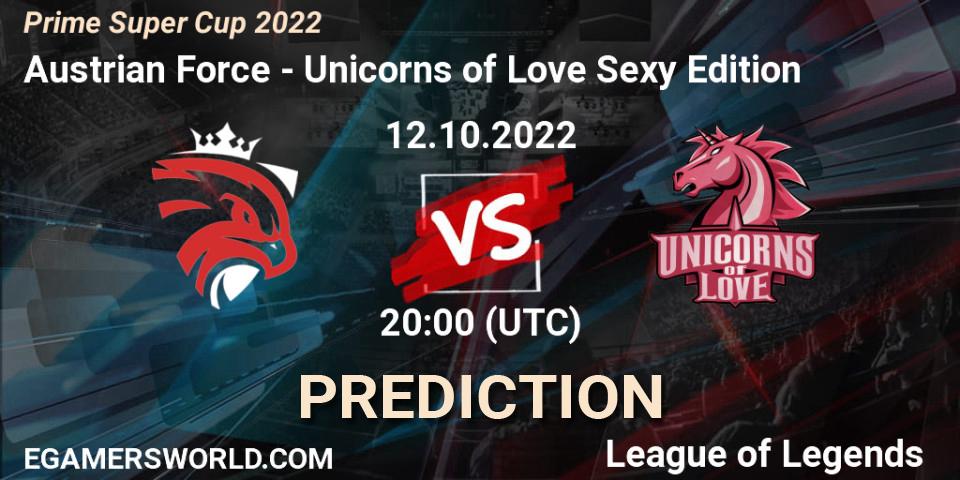 Austrian Force vs Unicorns of Love Sexy Edition: Match Prediction. 12.10.22, LoL, Prime Super Cup 2022