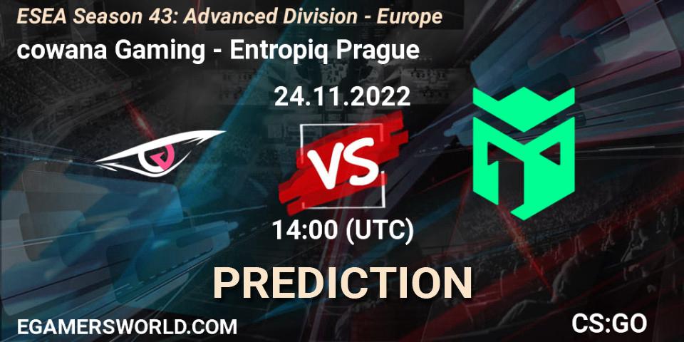cowana Gaming vs Entropiq Prague: Match Prediction. 24.11.22, CS2 (CS:GO), ESEA Season 43: Advanced Division - Europe