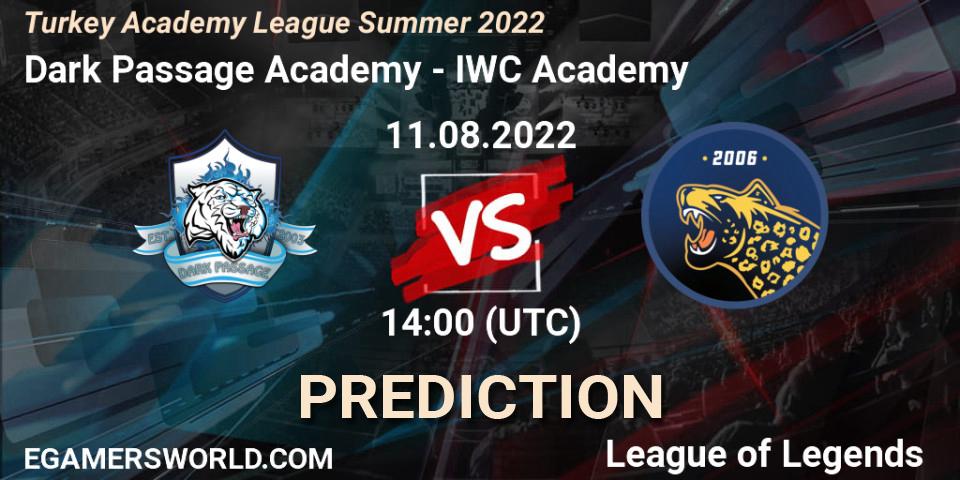 Dark Passage Academy vs IWC Academy: Match Prediction. 11.08.2022 at 14:00, LoL, Turkey Academy League Summer 2022