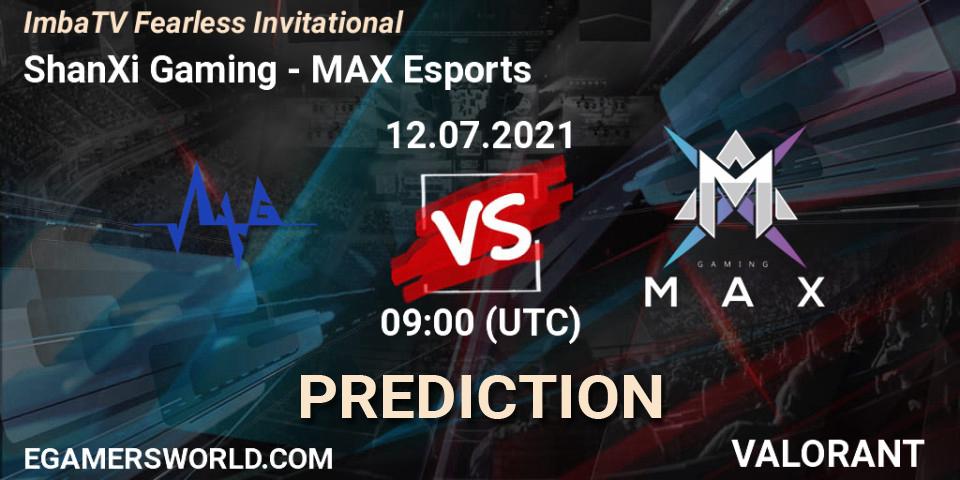 ShanXi Gaming vs MAX Esports: Match Prediction. 12.07.2021 at 09:00, VALORANT, ImbaTV Fearless Invitational
