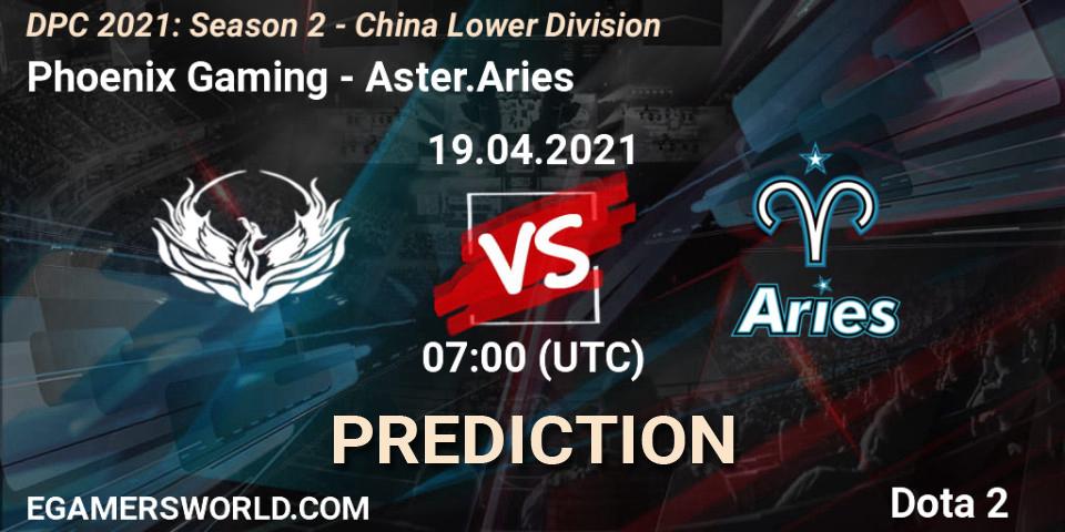 Phoenix Gaming vs Aster.Aries: Match Prediction. 19.04.2021 at 06:54, Dota 2, DPC 2021: Season 2 - China Lower Division