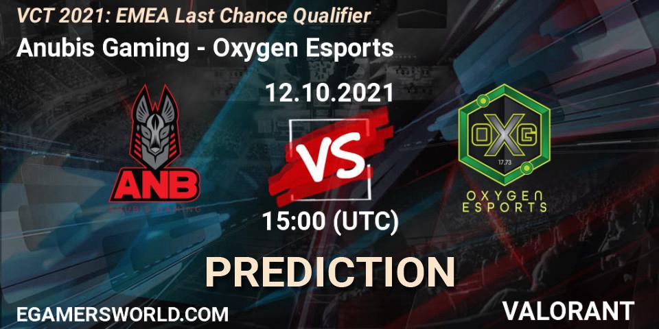 Anubis Gaming vs Oxygen Esports: Match Prediction. 12.10.2021 at 15:00, VALORANT, VCT 2021: EMEA Last Chance Qualifier