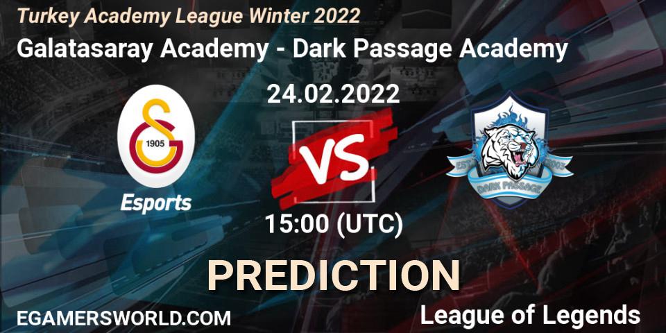Galatasaray Academy vs Dark Passage Academy: Match Prediction. 24.02.2022 at 15:00, LoL, Turkey Academy League Winter 2022