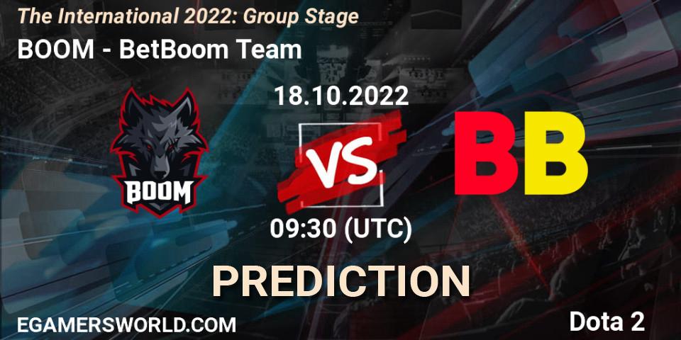 BOOM vs BetBoom Team: Match Prediction. 18.10.22, Dota 2, The International 2022: Group Stage