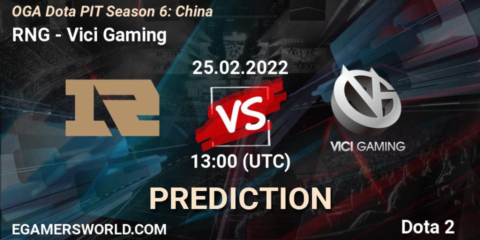RNG vs Vici Gaming: Match Prediction. 25.02.22, Dota 2, OGA Dota PIT Season 6: China