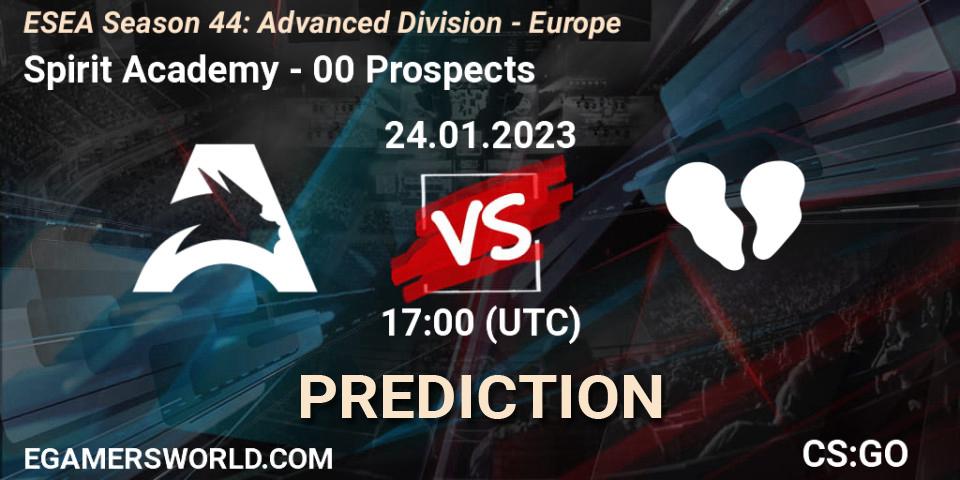Spirit Academy vs 00 Prospects: Match Prediction. 26.01.23, CS2 (CS:GO), ESEA Season 44: Advanced Division - Europe