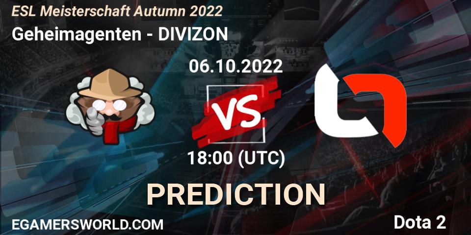 Geheimagenten vs DIVIZON: Match Prediction. 06.10.2022 at 18:00, Dota 2, ESL Meisterschaft Autumn 2022