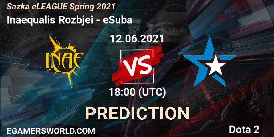 Inaequalis Rozbíječi vs eSuba: Match Prediction. 12.06.2021 at 18:24, Dota 2, Sazka eLEAGUE Spring 2021