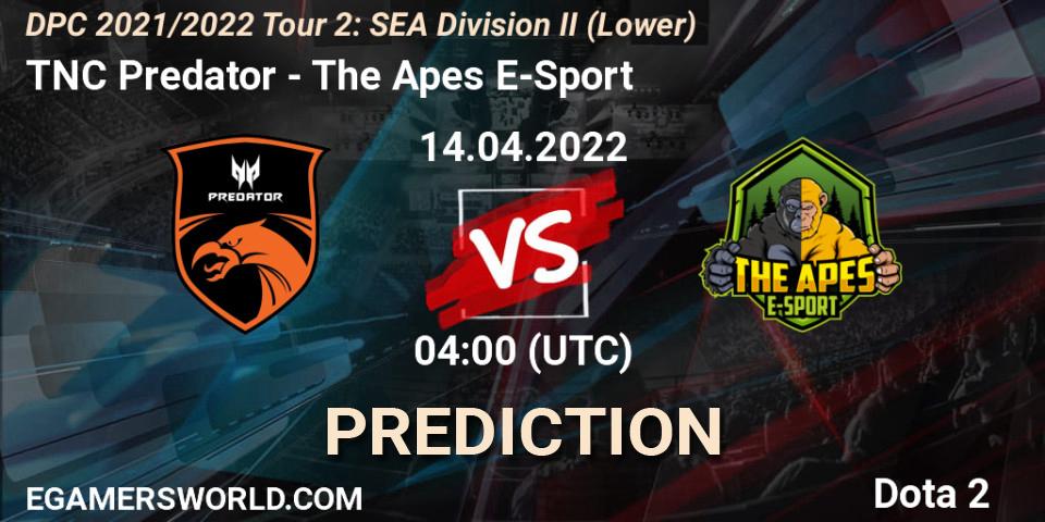TNC Predator vs The Apes E-Sport: Match Prediction. 14.04.2022 at 04:00, Dota 2, DPC 2021/2022 Tour 2: SEA Division II (Lower)