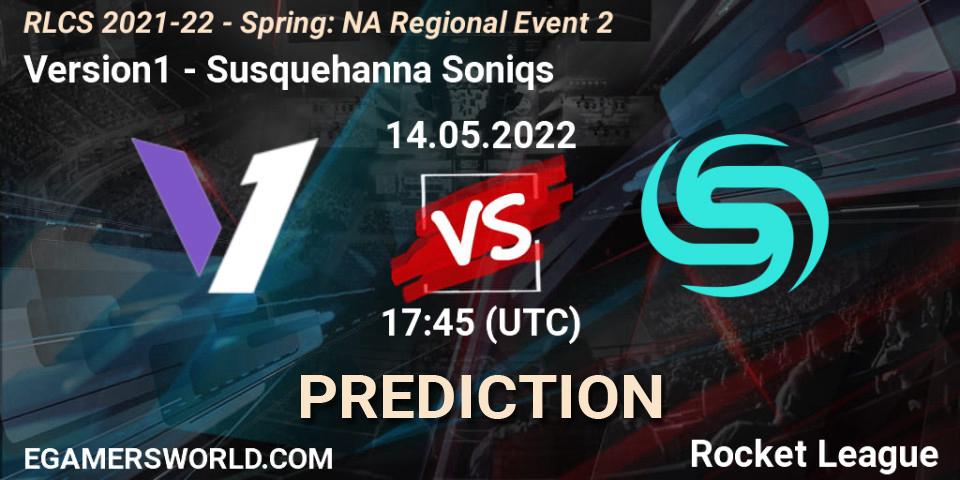 Version1 vs Susquehanna Soniqs: Match Prediction. 14.05.22, Rocket League, RLCS 2021-22 - Spring: NA Regional Event 2