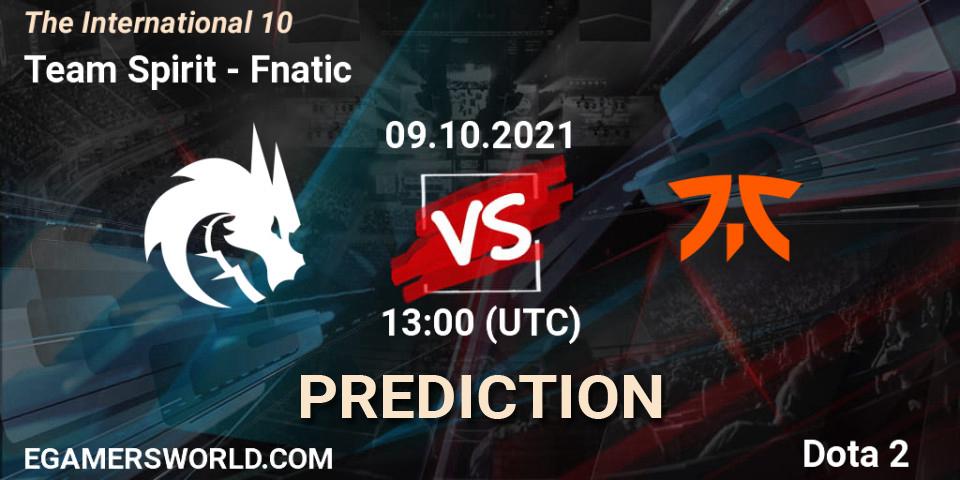 Team Spirit vs Fnatic: Match Prediction. 09.10.2021 at 14:18, Dota 2, The Internationa 2021