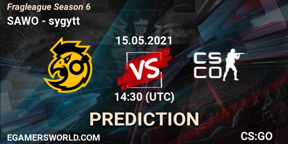 SAWO vs sygytt: Match Prediction. 15.05.2021 at 14:30, Counter-Strike (CS2), Fragleague Season 6