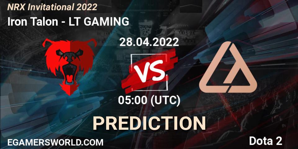 Iron Talon vs LT GAMING: Match Prediction. 28.04.2022 at 06:35, Dota 2, NRX Invitational 2022