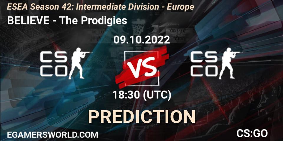 BELIEVE vs The Prodigies: Match Prediction. 10.10.2022 at 18:00, Counter-Strike (CS2), ESEA Season 42: Intermediate Division - Europe