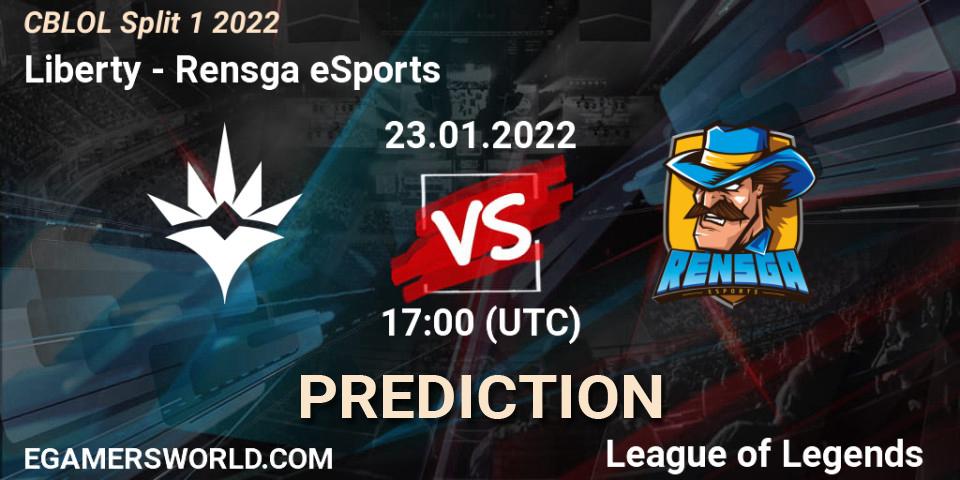 Liberty vs Rensga eSports: Match Prediction. 23.01.2022 at 17:00, LoL, CBLOL Split 1 2022