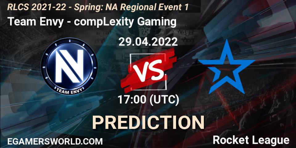 Team Envy vs compLexity Gaming: Match Prediction. 29.04.22, Rocket League, RLCS 2021-22 - Spring: NA Regional Event 1