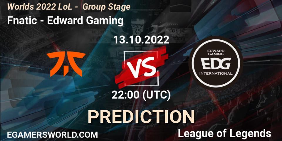 Fnatic vs Edward Gaming: Match Prediction. 13.10.22, LoL, Worlds 2022 LoL - Group Stage