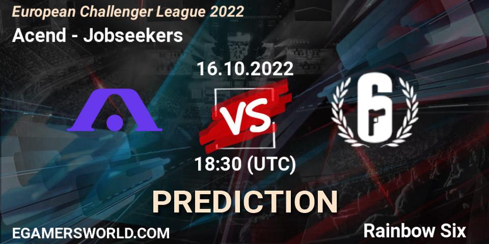Acend vs Jobseekers: Match Prediction. 21.10.2022 at 18:30, Rainbow Six, European Challenger League 2022