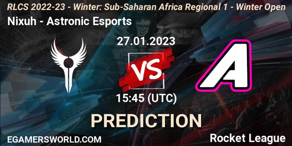 Nixuh vs Astronic Esports: Match Prediction. 27.01.23, Rocket League, RLCS 2022-23 - Winter: Sub-Saharan Africa Regional 1 - Winter Open
