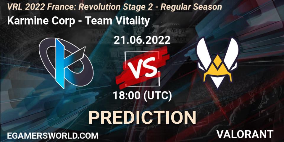 Karmine Corp vs Team Vitality: Match Prediction. 21.06.22, VALORANT, VRL 2022 France: Revolution Stage 2 - Regular Season