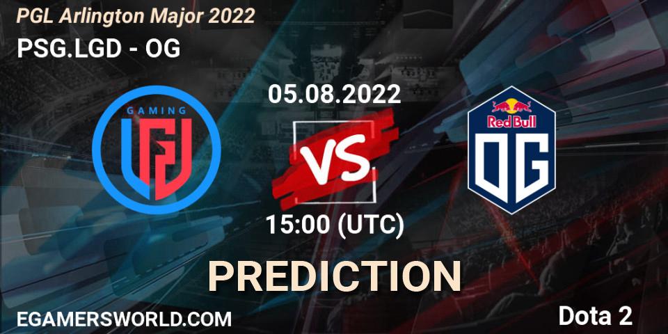 PSG.LGD vs OG: Match Prediction. 05.08.22, Dota 2, PGL Arlington Major 2022 - Group Stage