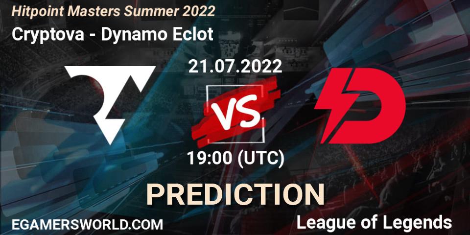 Cryptova vs Dynamo Eclot: Match Prediction. 21.07.2022 at 19:30, LoL, Hitpoint Masters Summer 2022