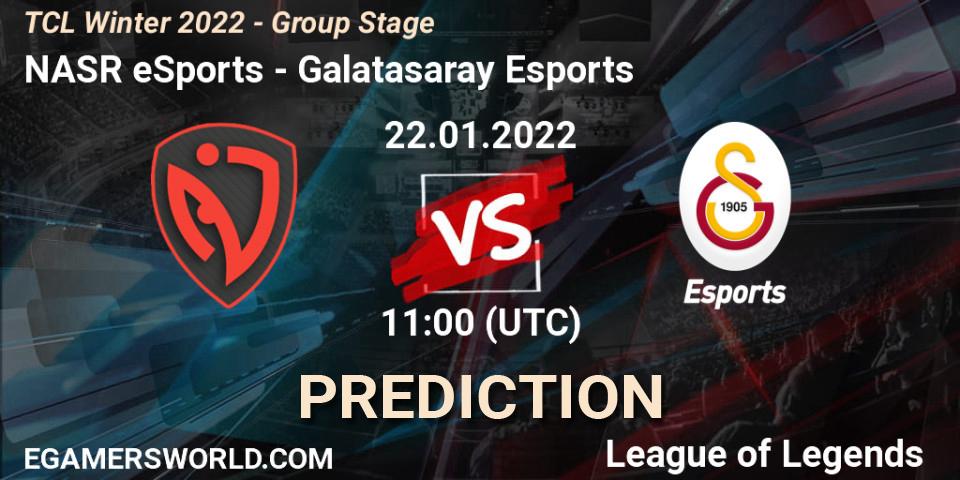 NASR eSports vs Galatasaray Esports: Match Prediction. 22.01.2022 at 11:00, LoL, TCL Winter 2022 - Group Stage